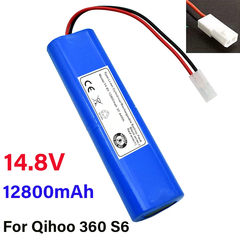 

100% New 14.8V 12800mAh Battery Pack for Qihoo 360 S6 Robotic Vacuum Cleaner Spare Parts Accessories Replacement Batteries