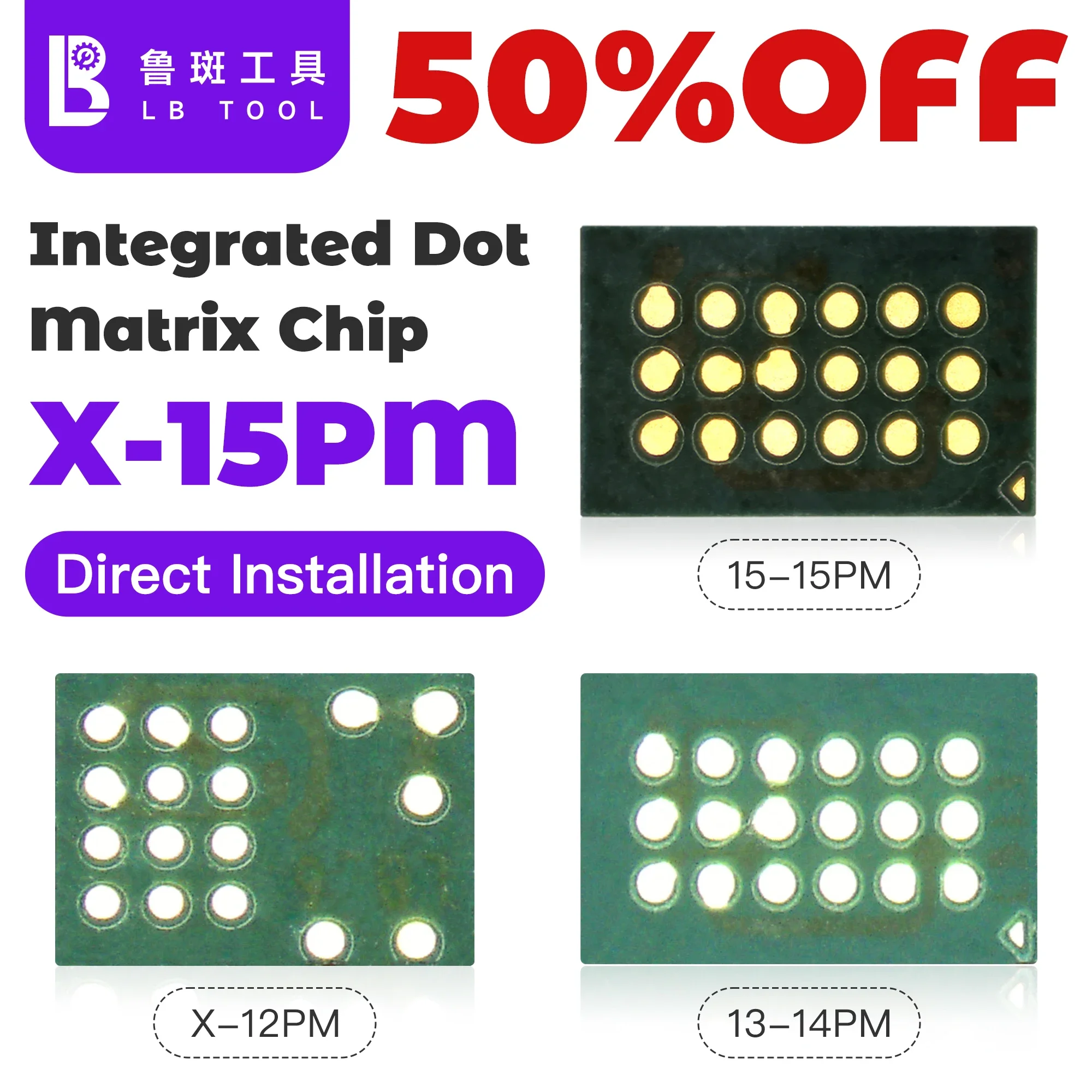 Luban Integrated Dot Matrix Face ID Chip for iPhone X XR XS 11 12 13 14 Pro Max Mini Plus Repair Face Dot Matrix Repair Tool