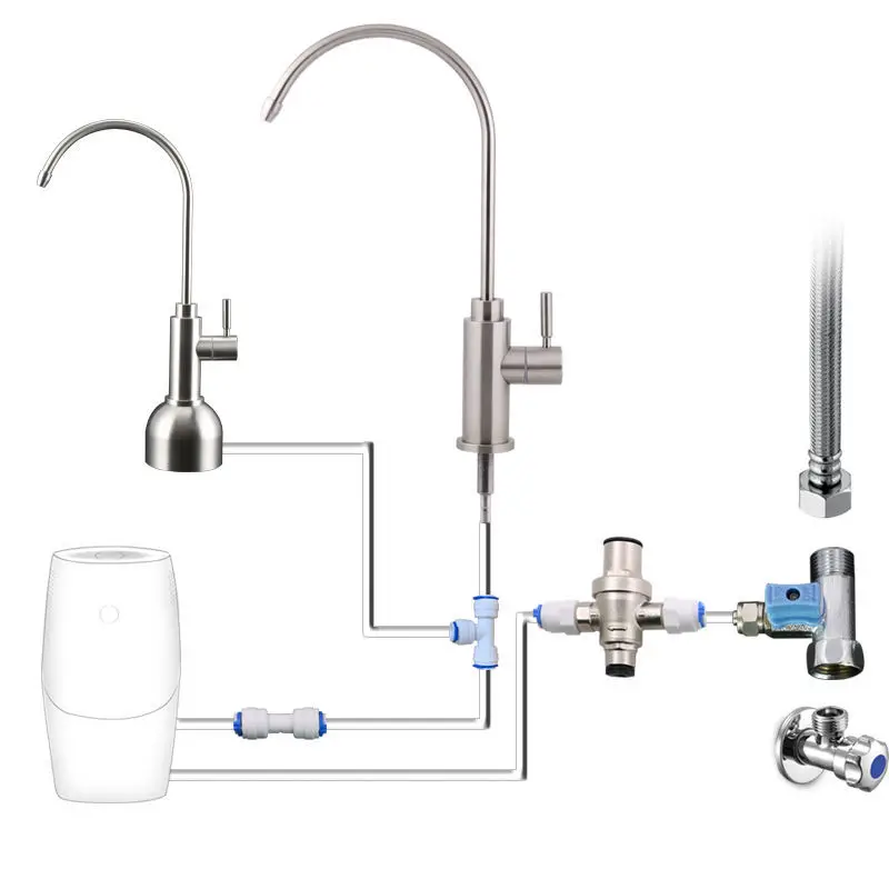 The 304 stainless steel faucet is suitable for Amway water purifier Yizhiyuan, which can be modified on the counter and under