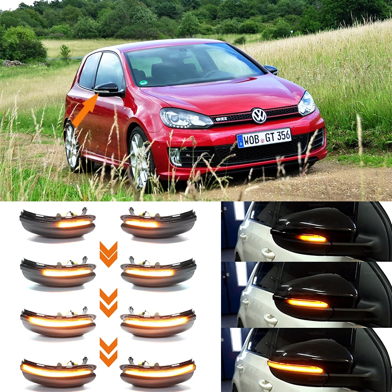 Dynamic Blinker Side Mirror Indicator For VW Volkswagen Golf MK6 GTI 6 R Line VI R20 LED Turn Signal Light Touran Tuning