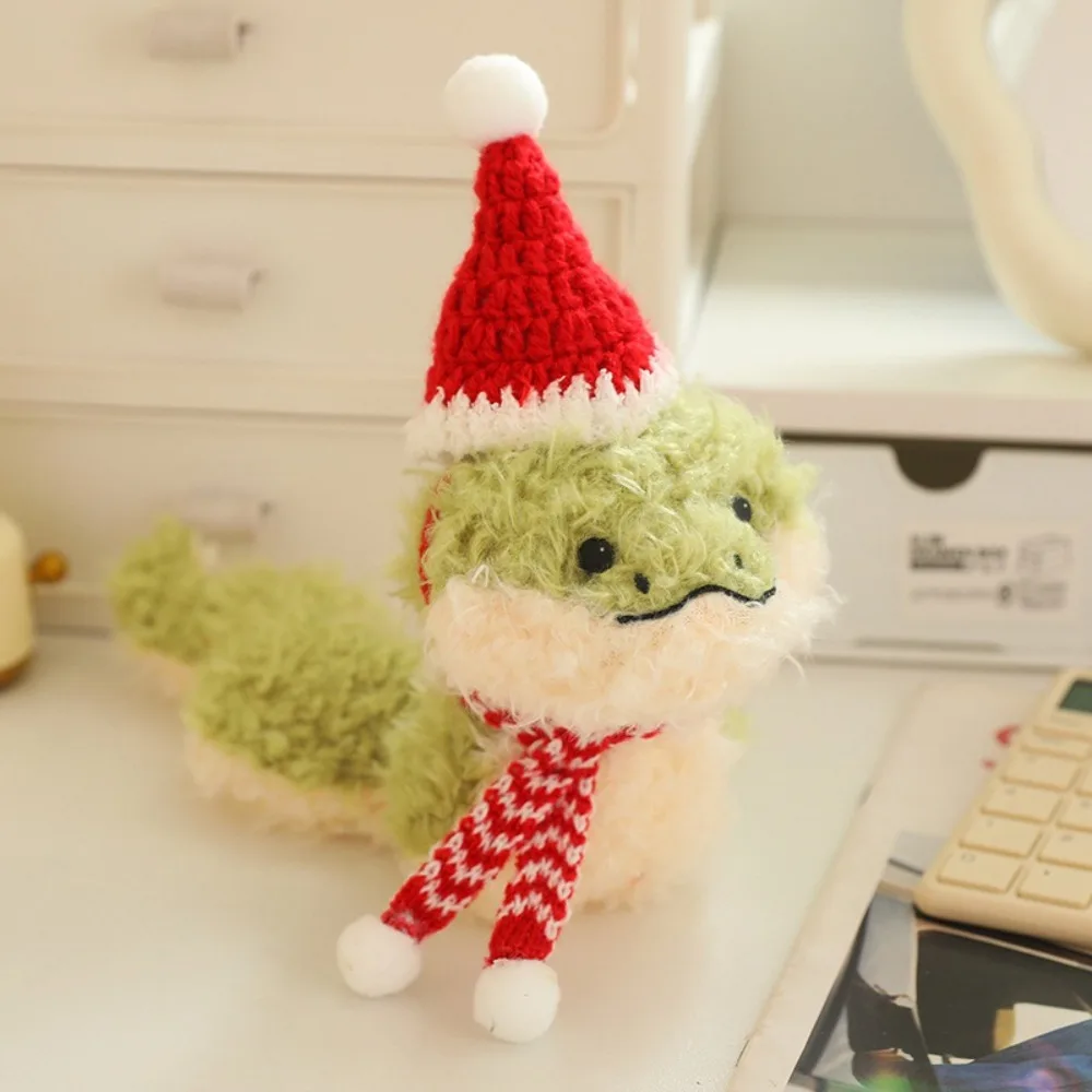 

With Scarf and Hat Cartoon Snake Plush Toy Curly Hair Green Snake Soft Snake Plush Doll Little Cute Animal Plush Pillow Birthday