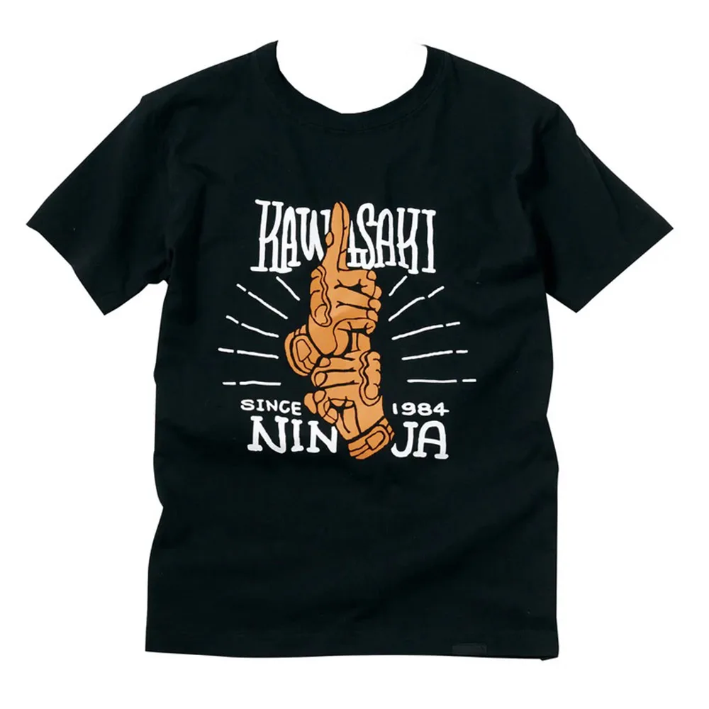 

Kawasaki Motorcycle Racing Team Men Women T-Shirt Casual Ninja Gesture Black Tee Streetstyle Loose Casual Moto Vintage Tops