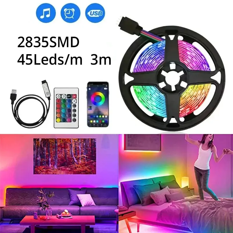 

3M 2835RGB Background Atmosphere Colorful Lighting Strips Color 5v Light TV Bedside Bar Atmosphere Light Led Tape