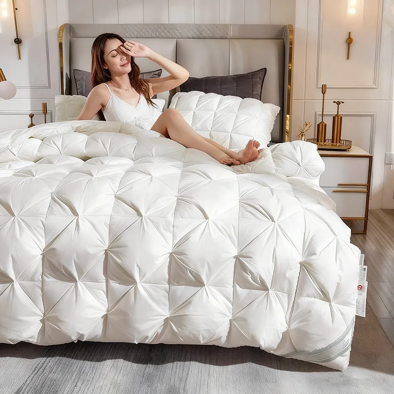 100% White Goose Down Quilt Winter Comforters Spring Autumn Thick Duvet Dormitory Hotel Camping 1.5*2/1.8*2.2/2*2.3/2.2*2.4m