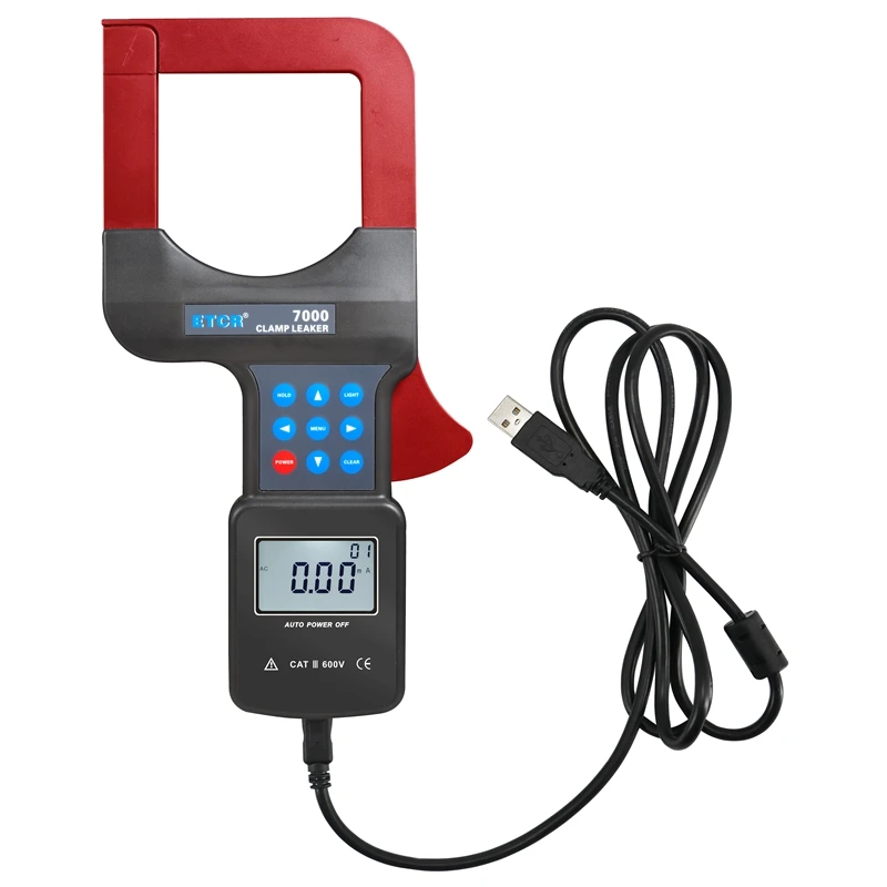 ETCR Large Caliber Leakage Clamp Meter 0.01mA/0.1A AC Leakage Current Electric Power Measure Tool Peak Hold RS232 Data Interface