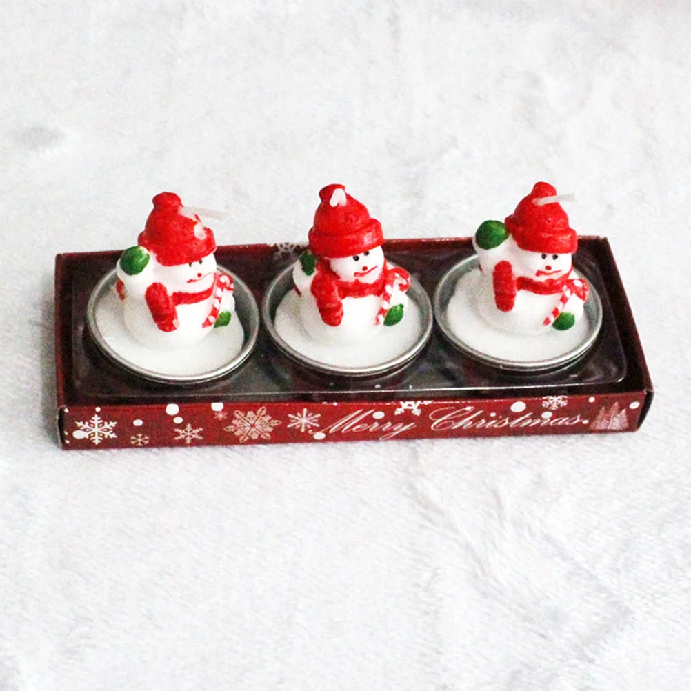 3Pcs Christmas Snowman Set Party Decoration Desktop Ornament for Home Cafe Bar Holiday Celebration