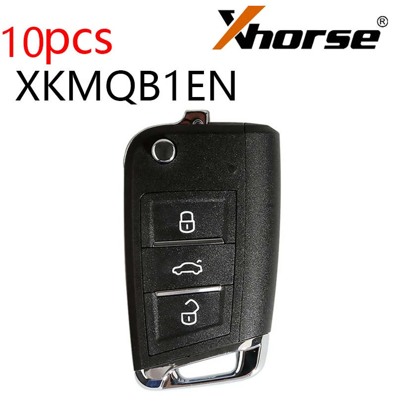 

10pcs Xhorse XKMQB1EN VVDI MQB Flip 3 Buttons Wire Remote Car Key For VW for VVDI Key Tool