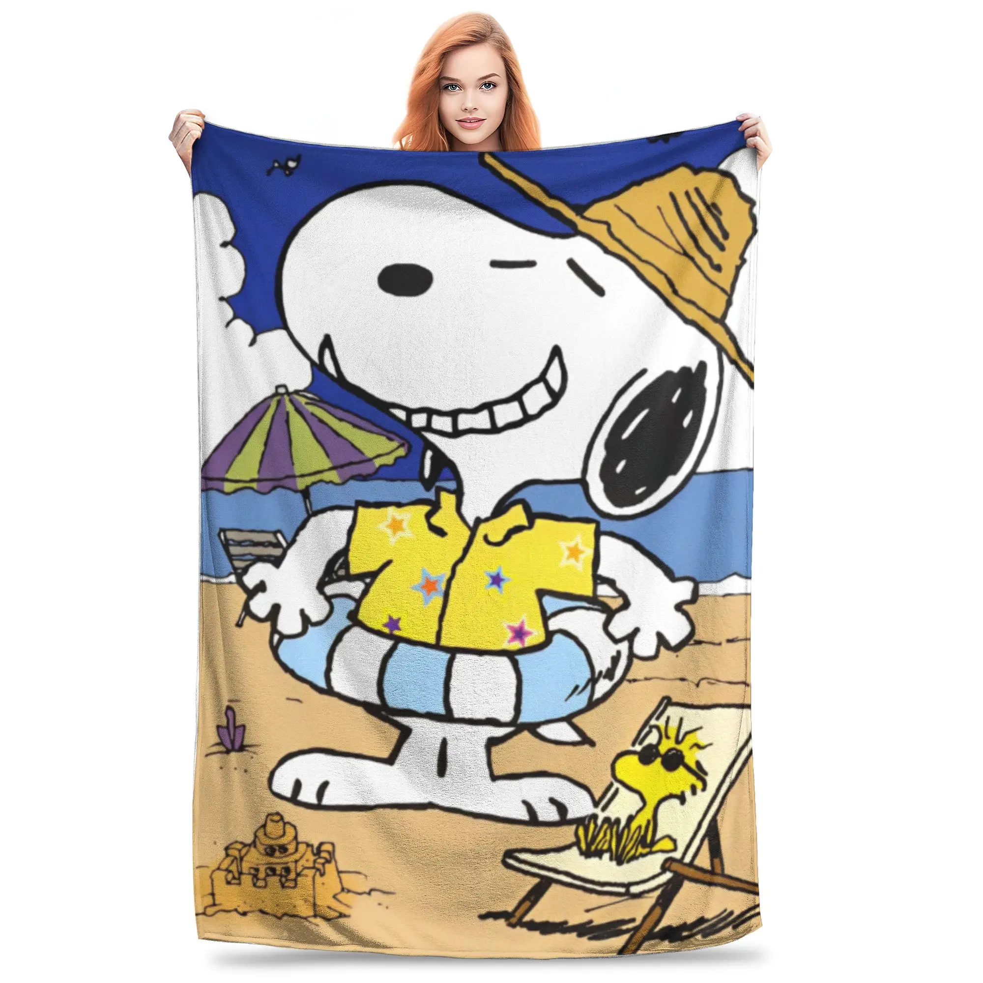 Snoopy Cartoon Peanuts Comic  Blanket Warm Cozy Fluffy  Throw Blankets for Couch 50x60 Inch Multi-size Bedspreads