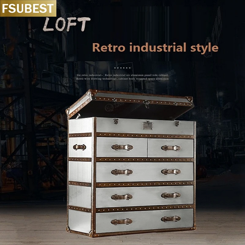 Aviator Style Aluminum Console Cabinet Airplane Cabinet Storage Container Aircraft Window Wall Bar Shelf Aviation Furniture