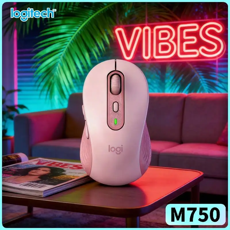 Logitech M750 Bluetooth Silent Mouse - Recycled Build, 3-Device Switch, Soft Grips, 20-Month Battery, 4000 DPI, Home Use Tool