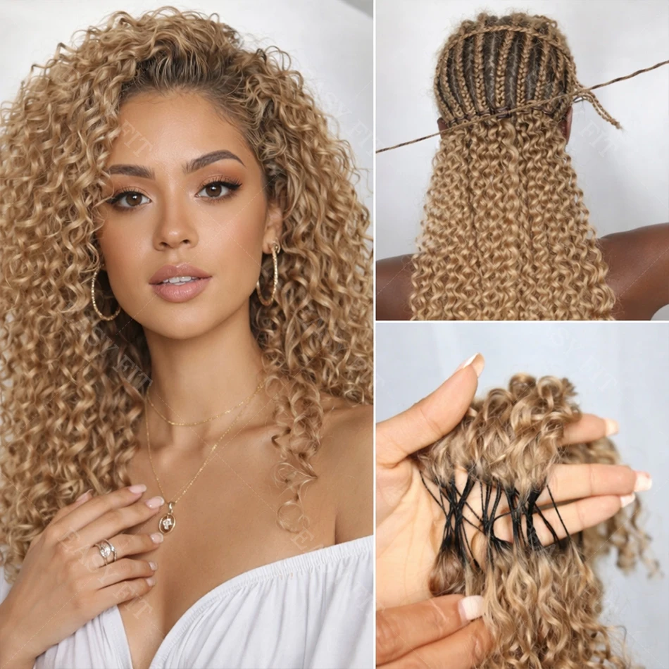 

# 27 прядей бирманских кудрявых волос для наращивания, цвет медово-русый, натуральные волосы для наращивания, кудрявые волосы для наращивания с нитью