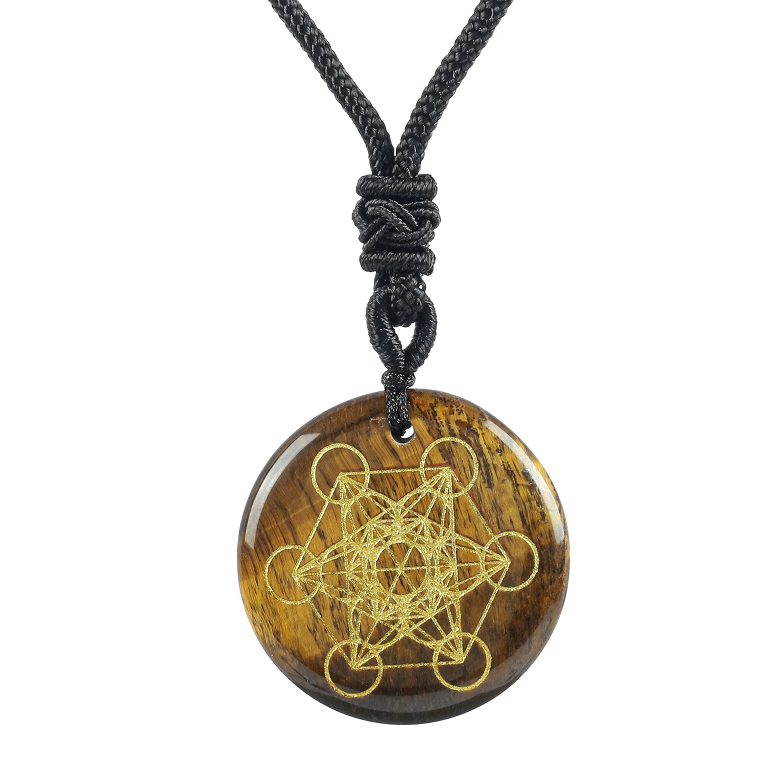 Natural Crystal Stone Metatron\'s Cube Multidimensional Pendants Mythology Angel Mysterious Divine Symbols Reiki Energy Necklaces