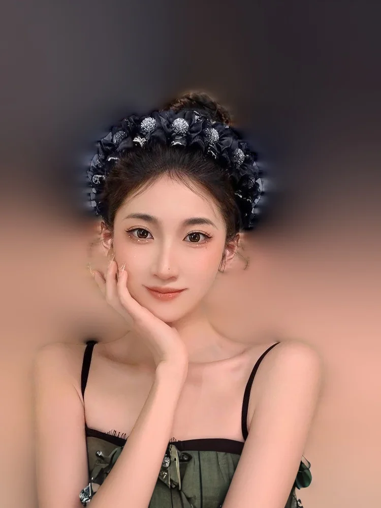 Korea Strass-Haarreif mit Schleife, temperamentvoll, süß, breitkrempiges Stirnband, modisch, vielseitig, Haar-Accessoires für Mädchen, Geschenk【AliS8】 – Detail 10