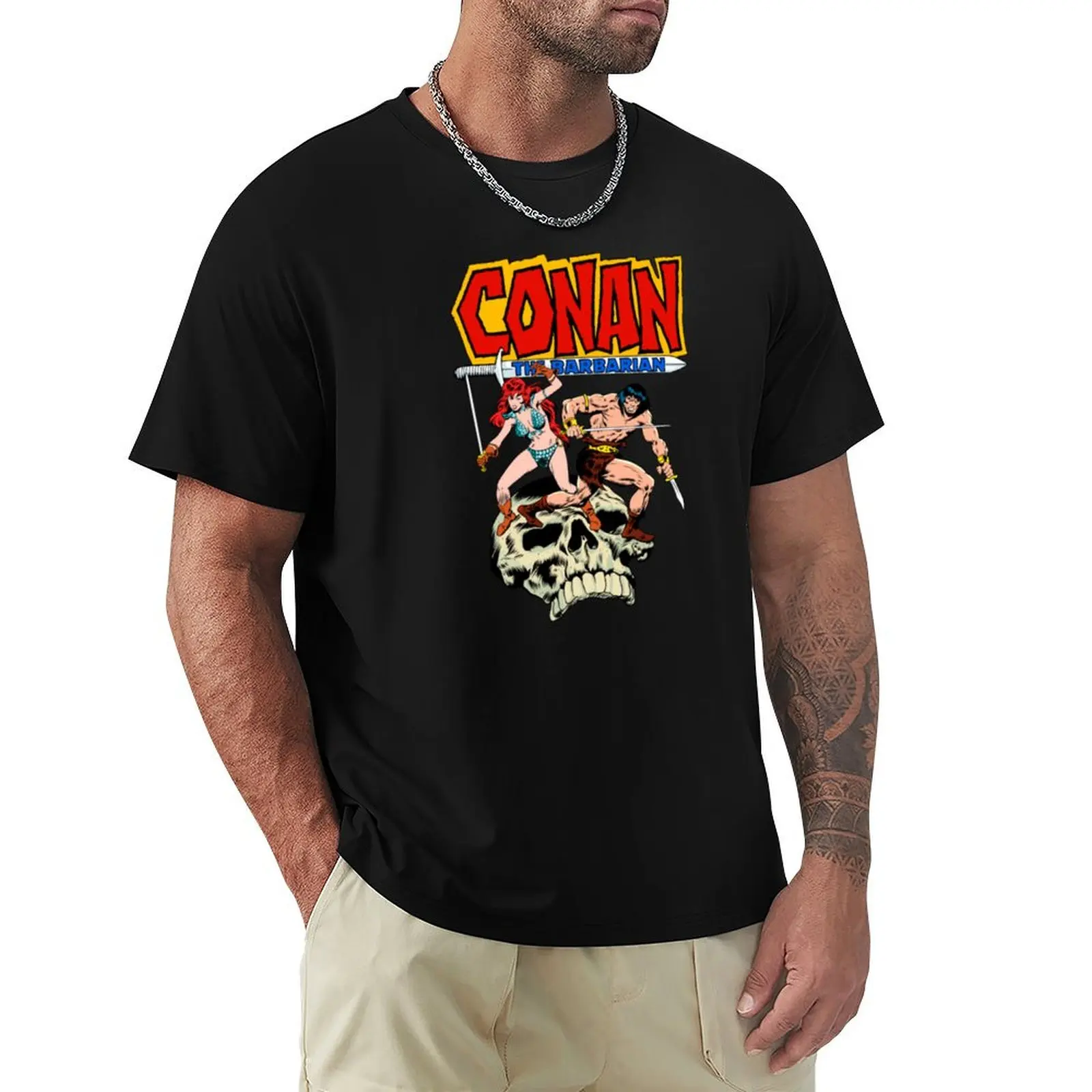 Conan The Barbarian Conan and Red Sonja T-Shirt cotton t shirts high quality T-Shirt