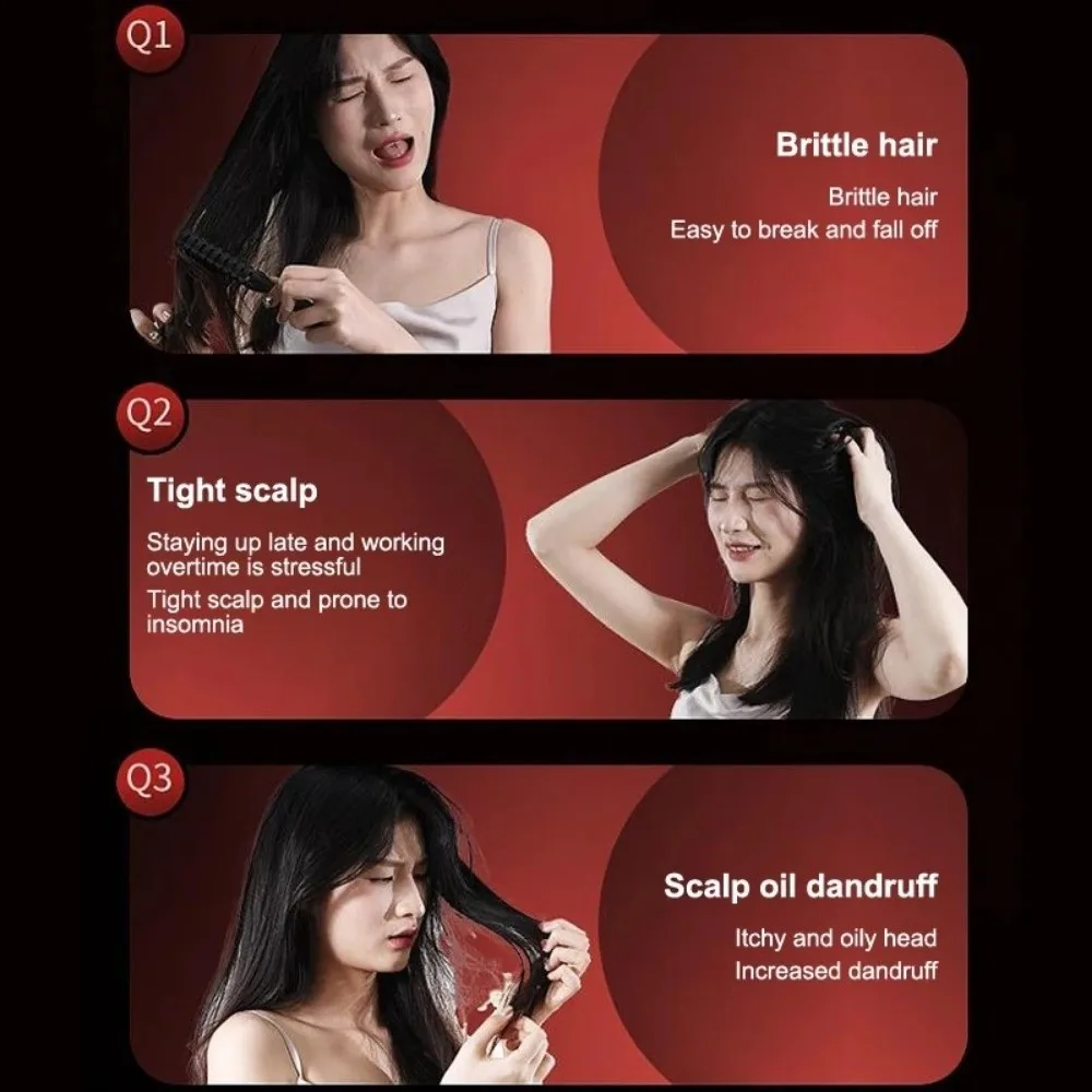 High Frequency Vibration Red Light Spray Massage Comb Multi-Function Hair Care 2-In-1 Misting Hair Brush Anti-Static