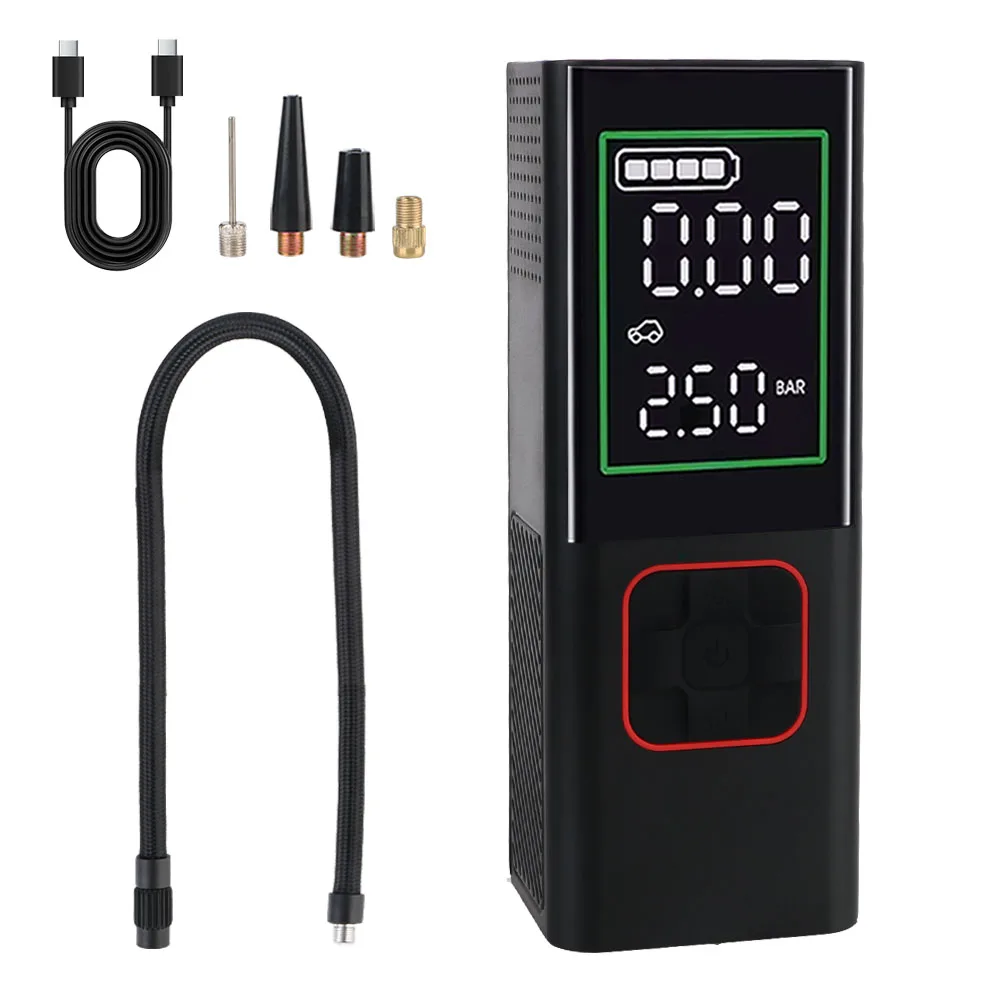

Tire Pressure Test With LED Flashlight 6000mAh Digital Car Air Compressor Tire Air Pump Portable Inflator 160PSI 150W