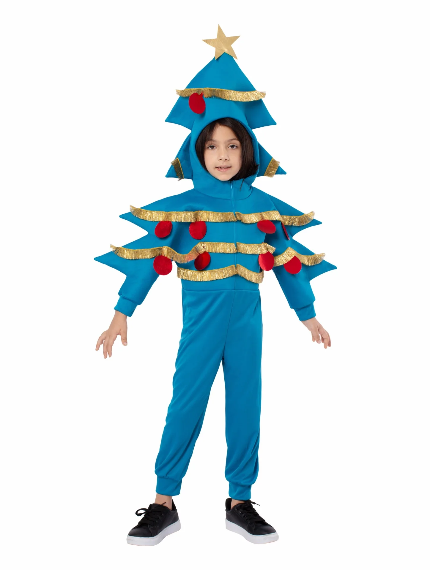 Boy Girl Performance Winter Christmas Santa Claus Cosplay Unique Blue Tress Costume Kid