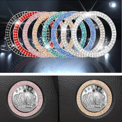 Decoration Ring Diamond Rhinestone Car Decor One Click Start Button Engine Start Stop Switch Button Cover