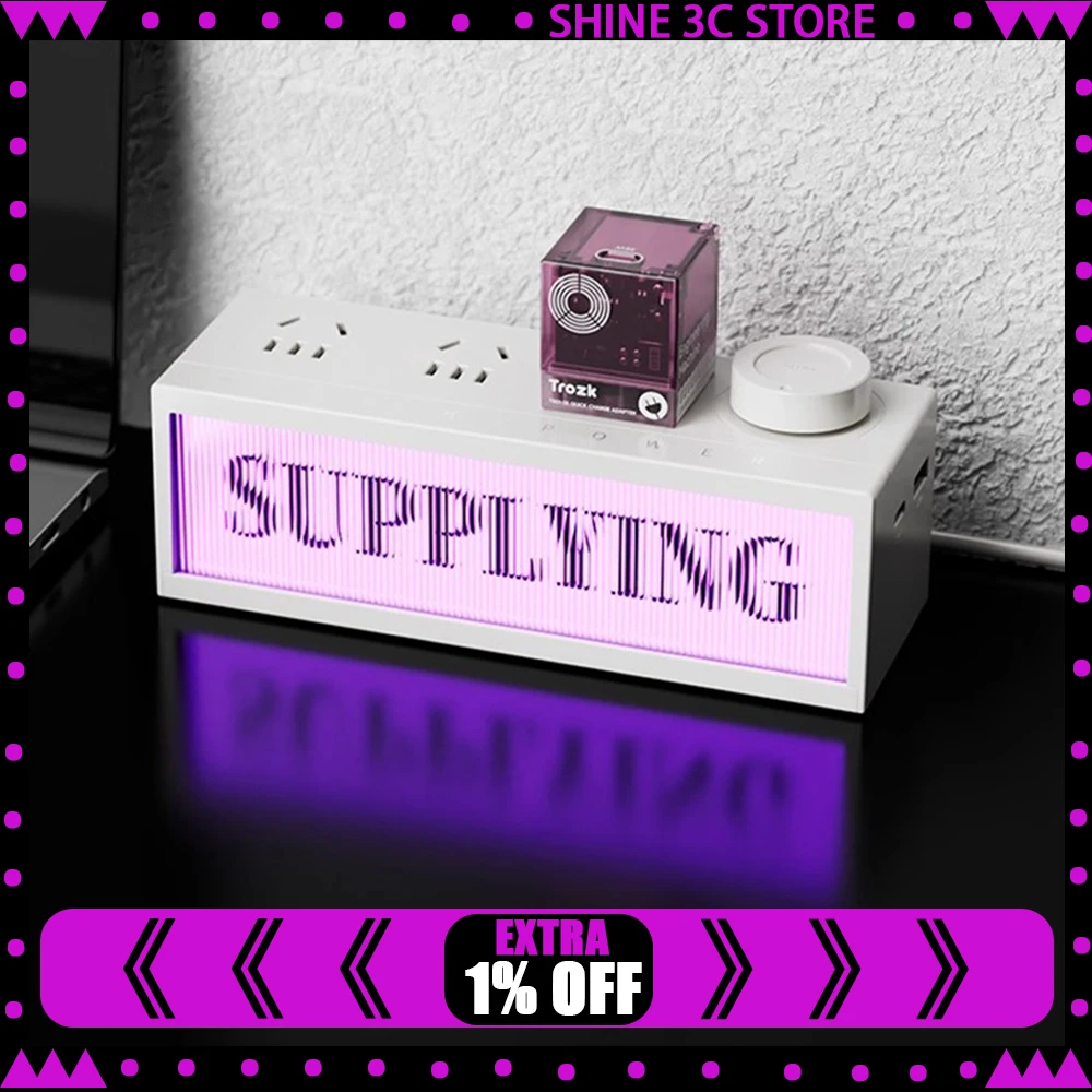 

Trozk 36 Вт удлинитель, зарядное устройство из нитрида галлия, розетка для быстрой зарядки, настольная нашивка для киберспорта, USB-панель для геймера, украшение для рабочего стола, подарок