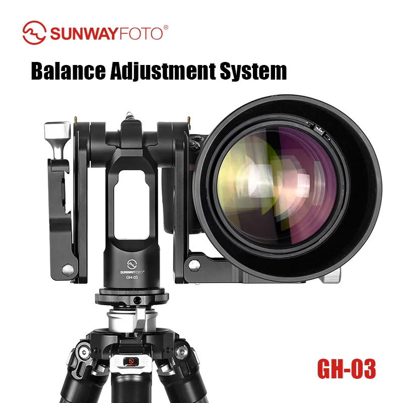 SUNWAYFOTO GH-03 Dual-camera  Gimbal Head for Tripod Aluminum Load 66 lbs(30 Kgs） Lenses Camera