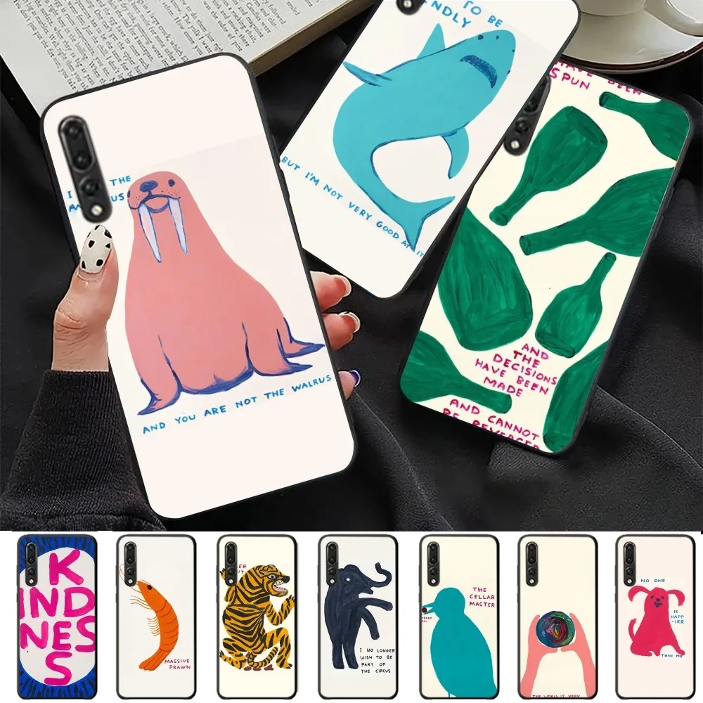 D-David S-Shrigley Visual Arts Phone Case For Huawei P 8 9 10 20 30 40 50 Pro Lite Psmart Honor 10 lite 70 Mate 20lite