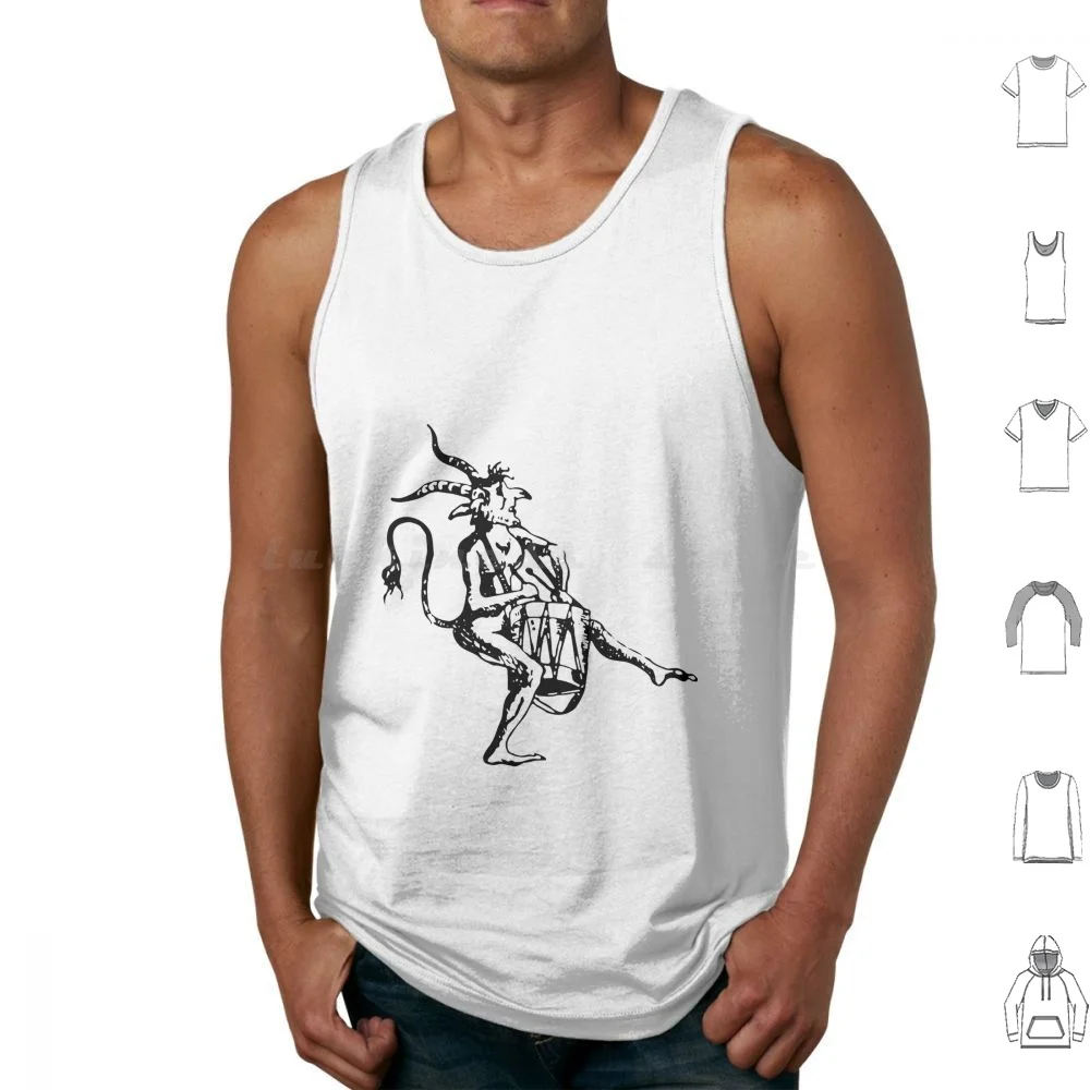 Devils Drummer Tank Tops Vest Sleeveless Devil Demon Musician Drummer Drum Tail Horns Dance Dancing Demon Daemon Faun Faun