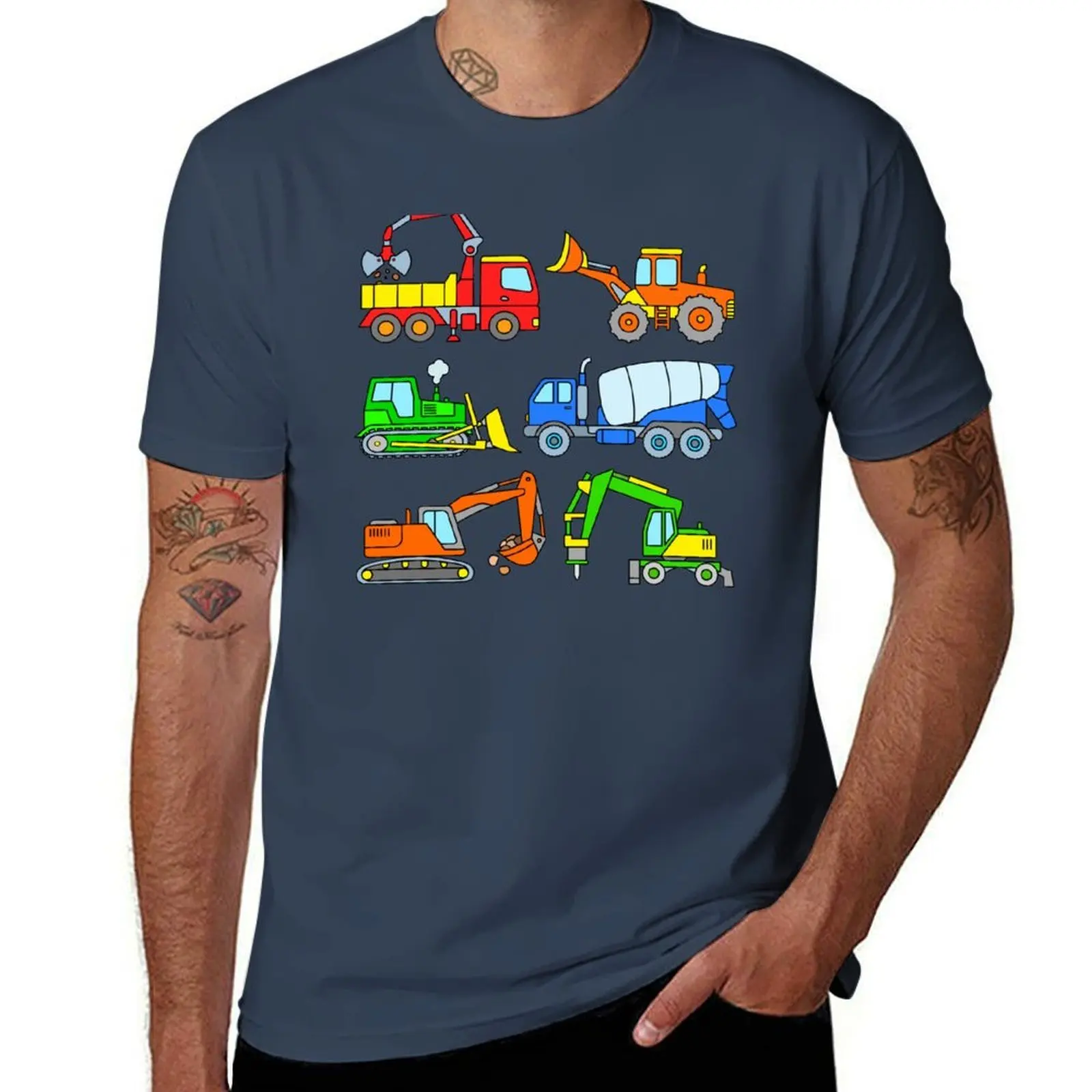 

Construction Vehicles T-Shirt Big Size Short Sleeve Casual Top