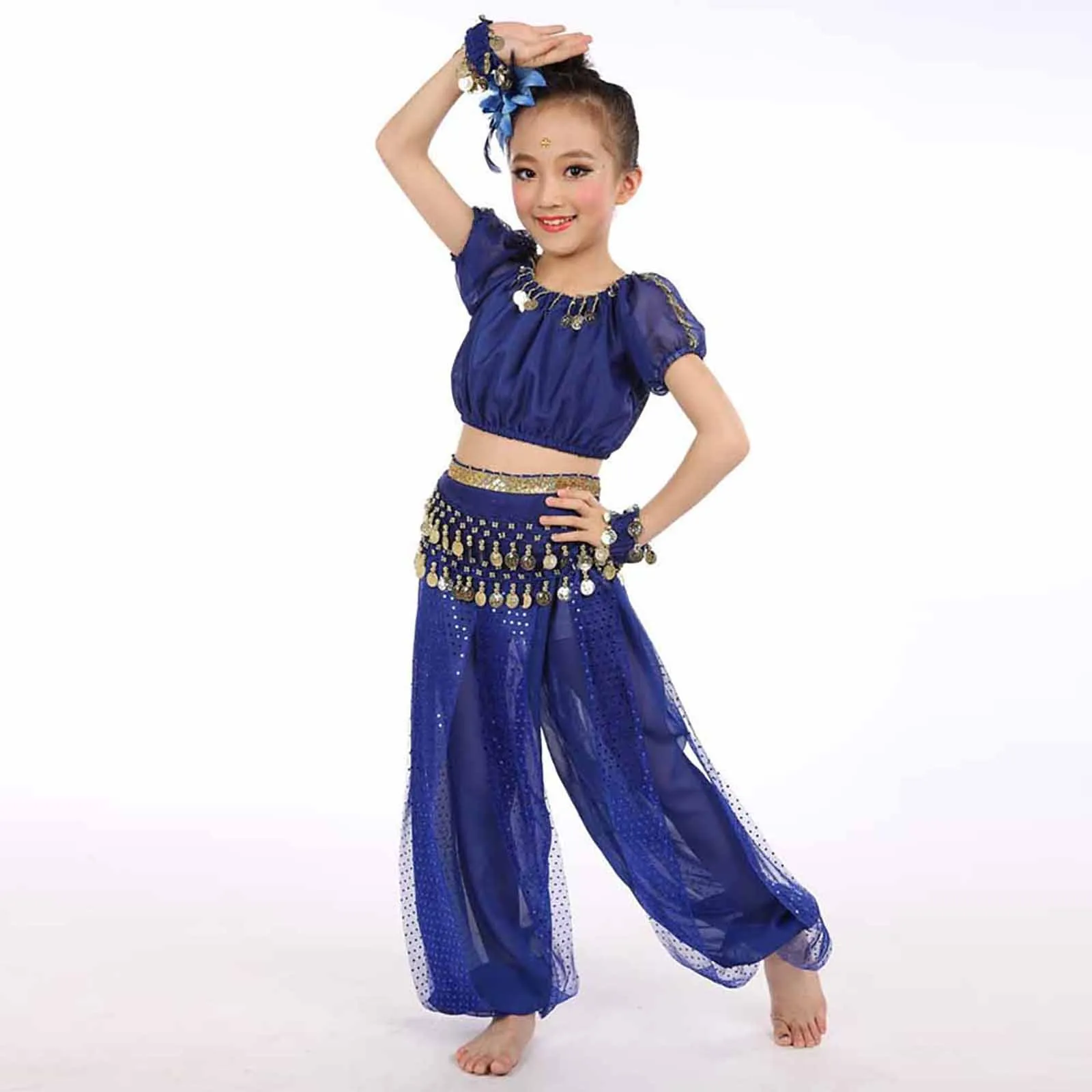 Kids Oriental Belly Dance Costume Set Tops+pants Oriental Dance Costumes Girls Belly Dancing Clothes India Bellydance Clothes