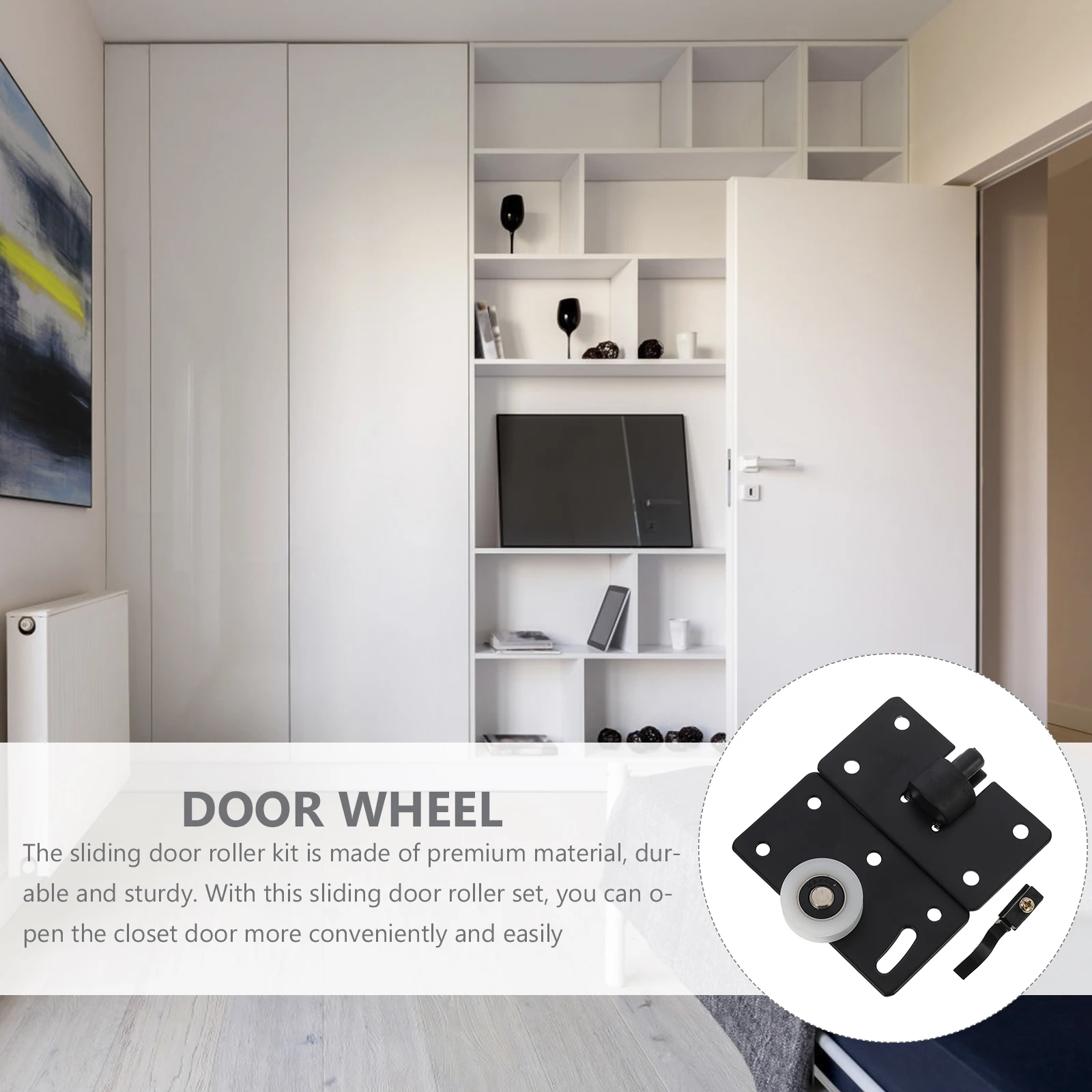 

2 Sets Sliding Door Roller Wardrobe Wheel High-Quality Smooth Running Buffer Pulley Durable Cabinet Door Runner Kit Hardware