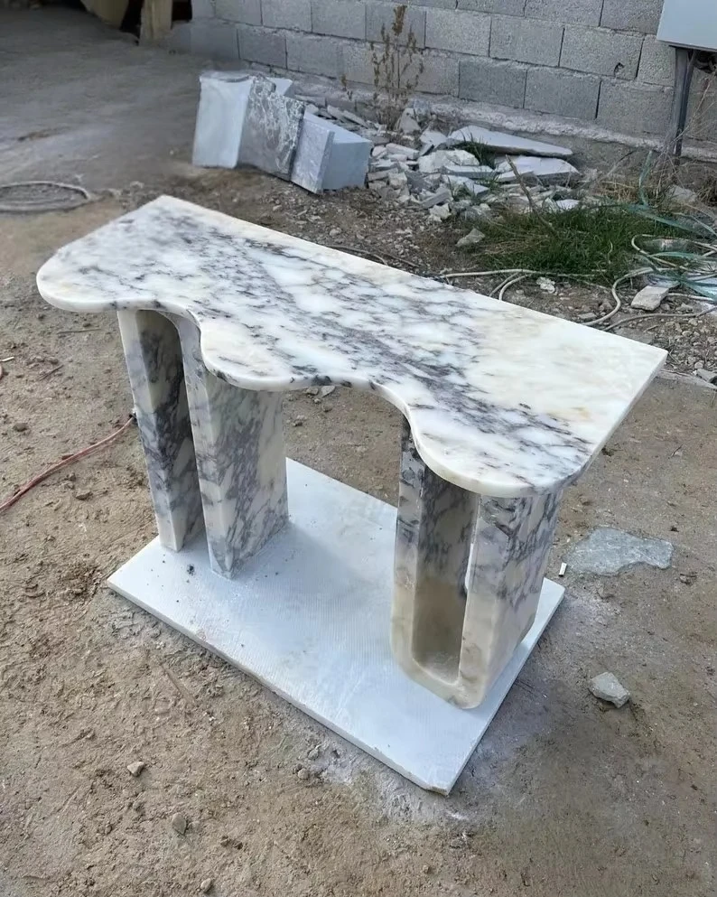Modern Design Hot Sales Calacatta Viola Natural Marble Console Table for Home Hotel Interior Decoration