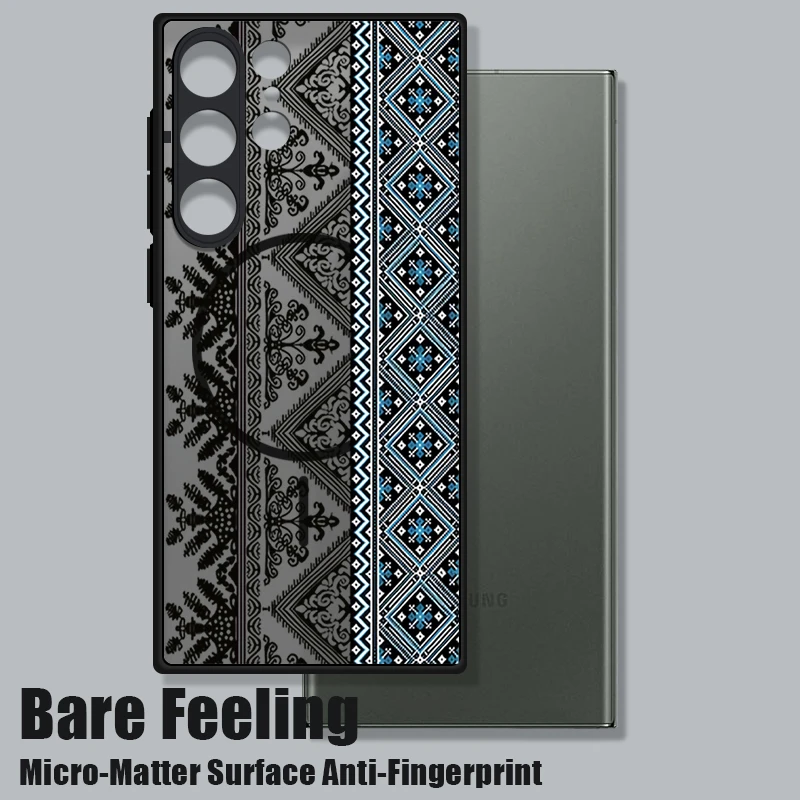 Magnético para magsafe caso para samsung galaxy s25 ultra capa s24 ultra s23 s22 plus s21 s20 fe borda vintage estilo europeu capa