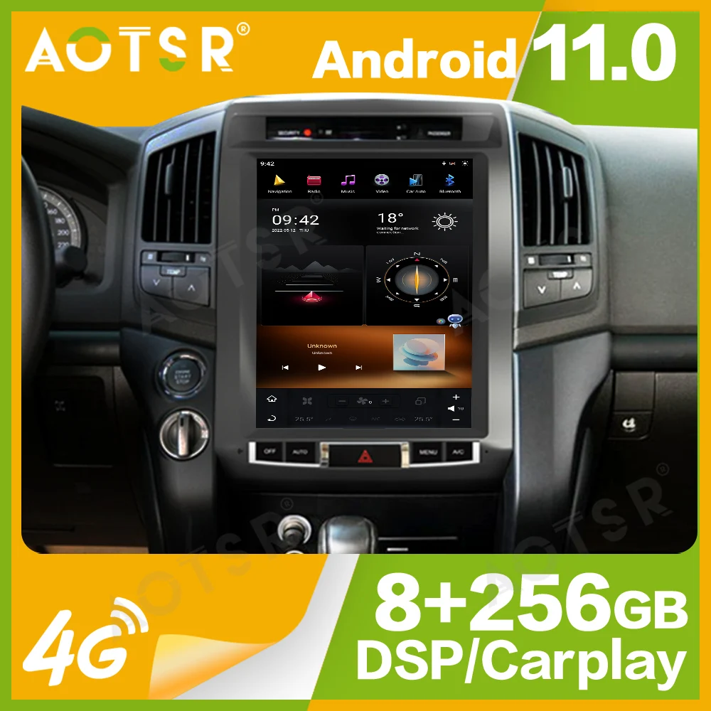 

12.1'' Qualcomm 8 core For Toyota Land Cruiser LC200 2008-2015 Car Radio Multimedia Player Android 11 Auto GPS Navi Carplay Head