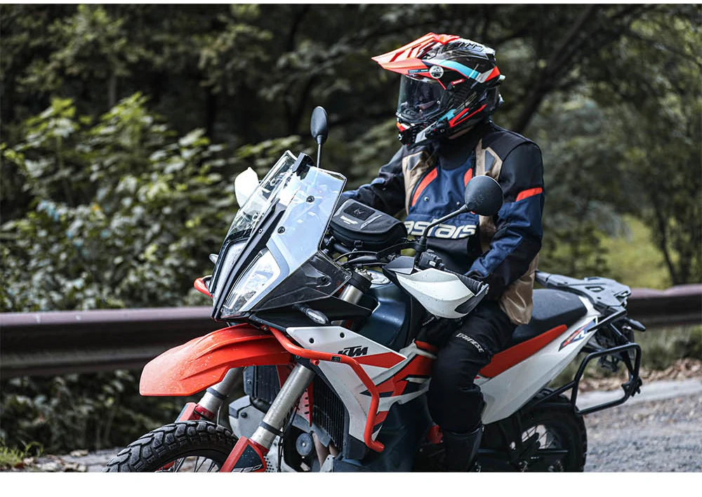 Rhinowalk Motorrad-Lenkertasche, stabile Aufbewahrungstasche, Reise-Umhängetasche mit Molle-System und Regenschutz für ADV-Zubehör – Detail 4