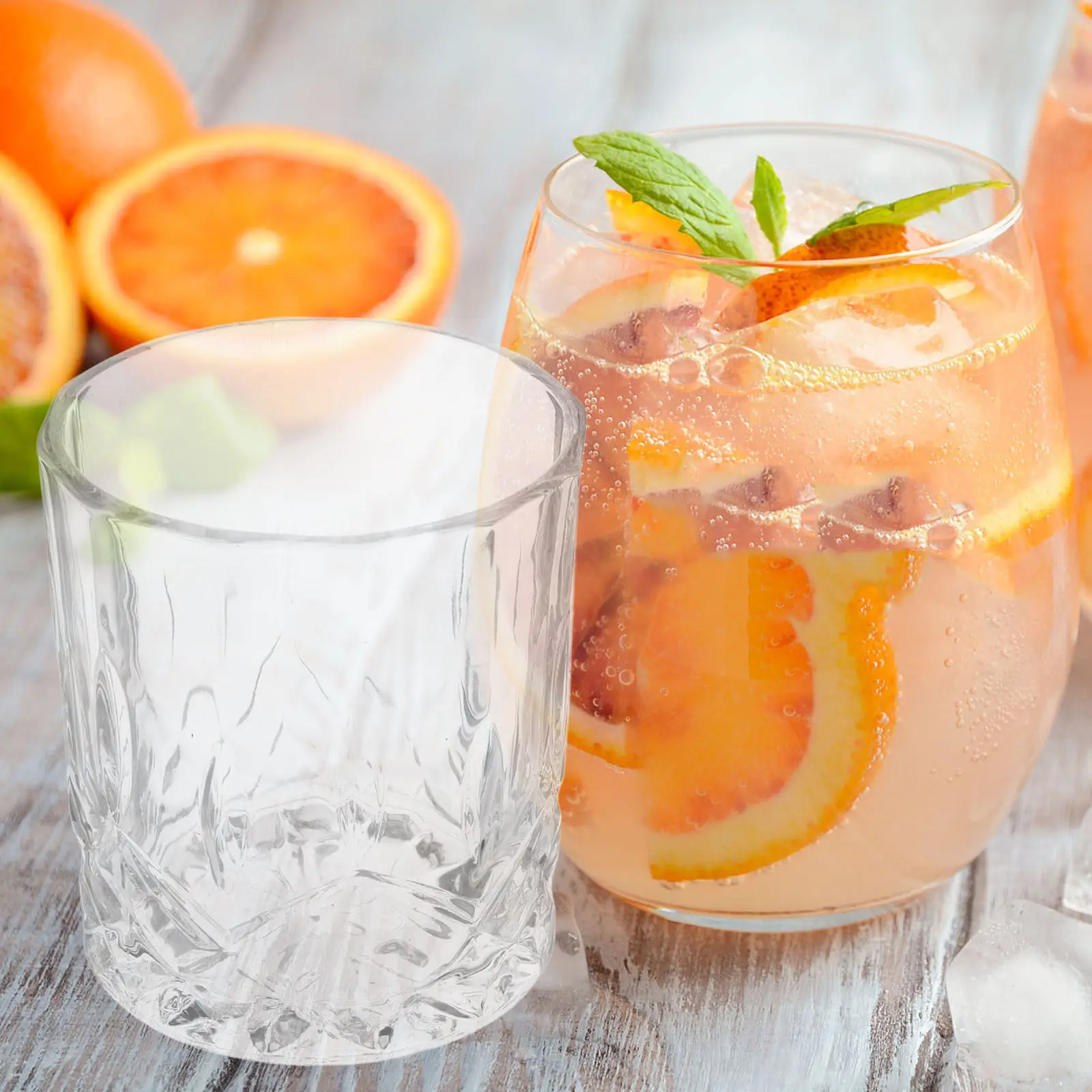 Juego de 6 Vasos de Whisky, Elegantes Vasos de Vidrio de 300 ml, Vasos Cortos para Whisky, Vino, Cócteles, Licores, Fiestas, Bar, KTV