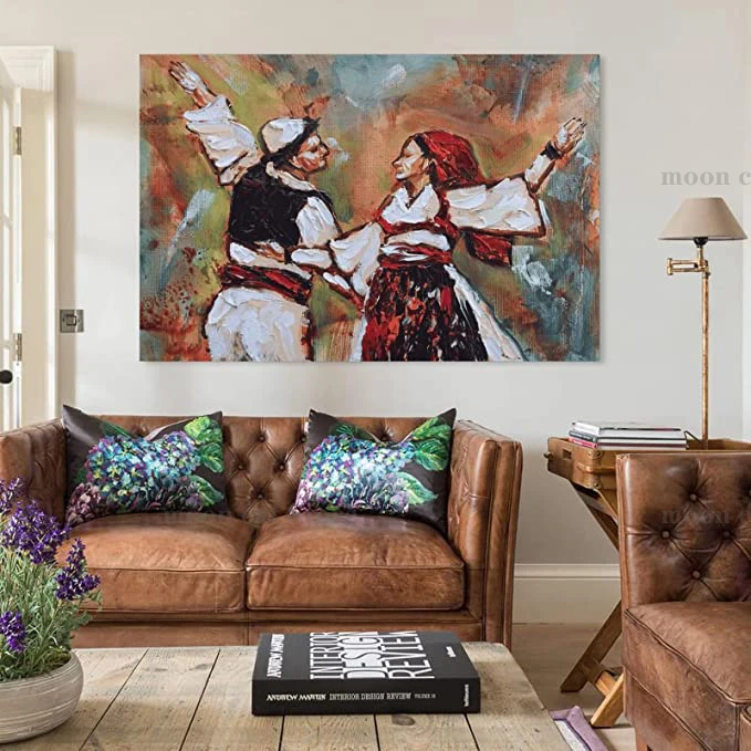 Traditional Costume Albanian Woman Canvas Oil Painting Graffiti Girl Portrait Poster Wall Art Pictures Room Home Decor