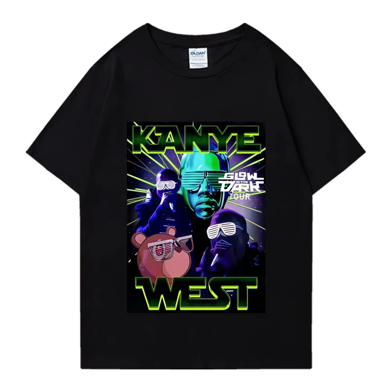 

Kanye West Glow In The Dark Tour T shirt 2024 Men Women Vintage Hip Hop streetwear Oversized Pure Cotton short sleeve Unisex Tee