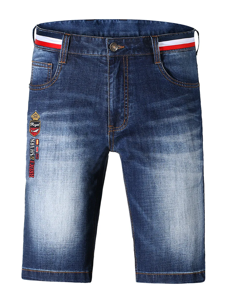 جينز رجالي صيفي 2024 فضفاض مناسب بأرجل مستقيمة ومطرز بروس آند أورك فايون أوربان سلي قابل للتنفس خفيف الوزن من قماش الدنيم