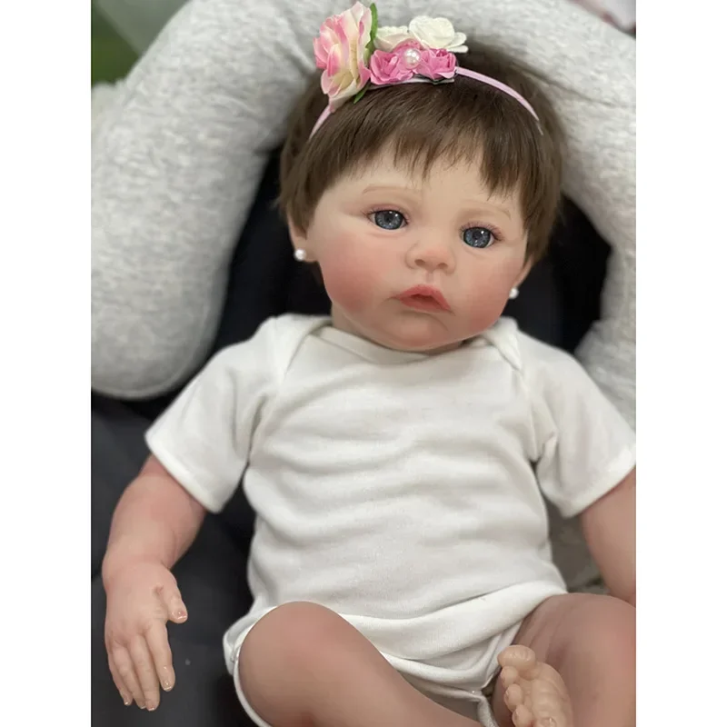 45cm Soft Body Silicone Reborn Toddler Girl Doll Meadow 3D Skin Multiple Layers Painting Visible Veins