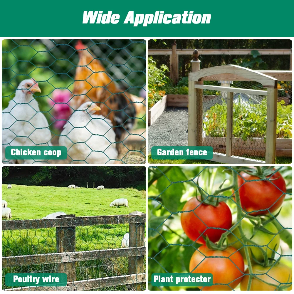 

Chicken Wire 39.37x1200in Hexagonal Mesh Garden Fence Barrier Anti-Rust Chicken Coop Rabbit Wire for Pet Rabbit Chicken Fencing