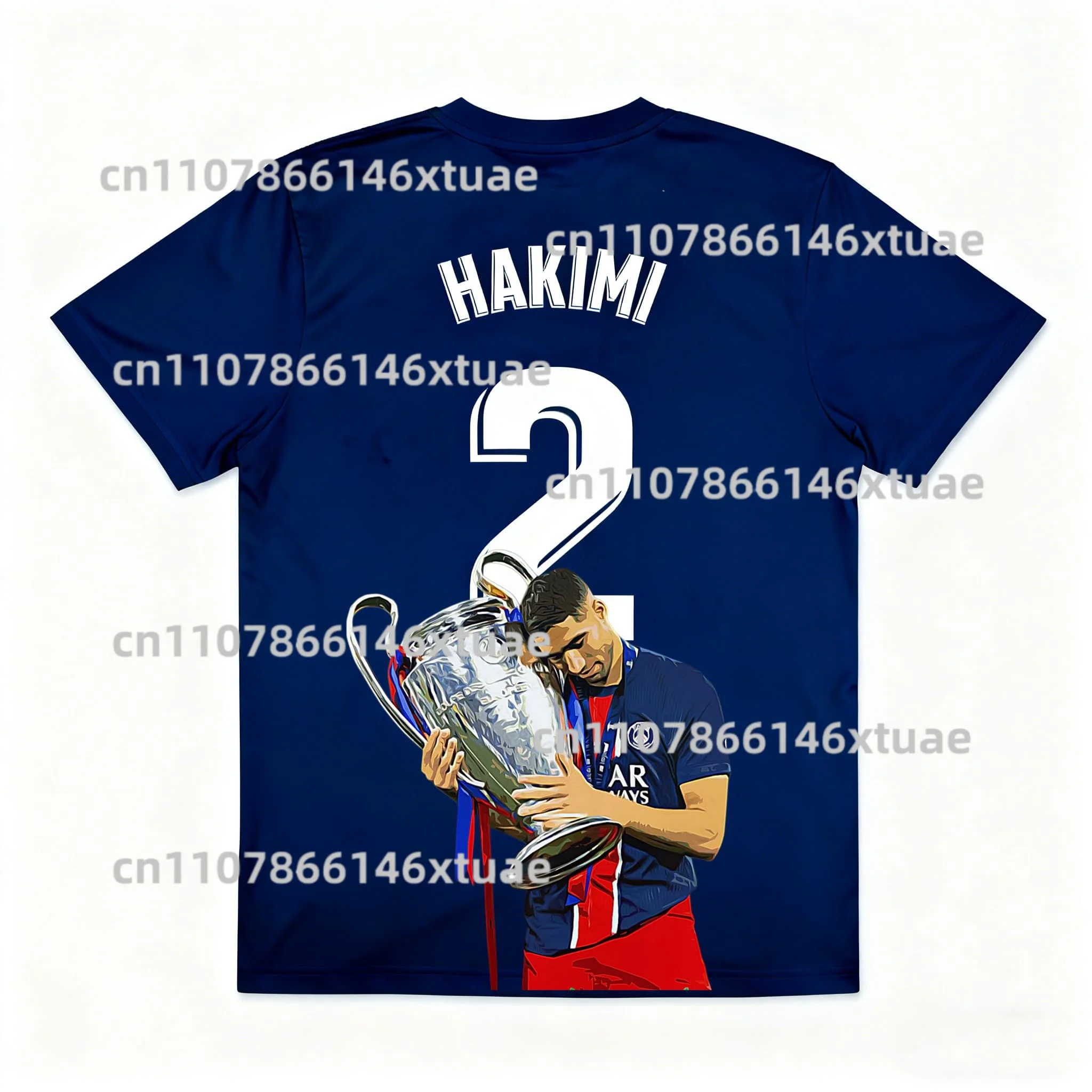 

Футболка с коротким рукавом Hakimi NO.2 с 3D-принтом в честь футболиста — обязательная вещь для болельщиков, для взрослых и детей, удобная и дышащая