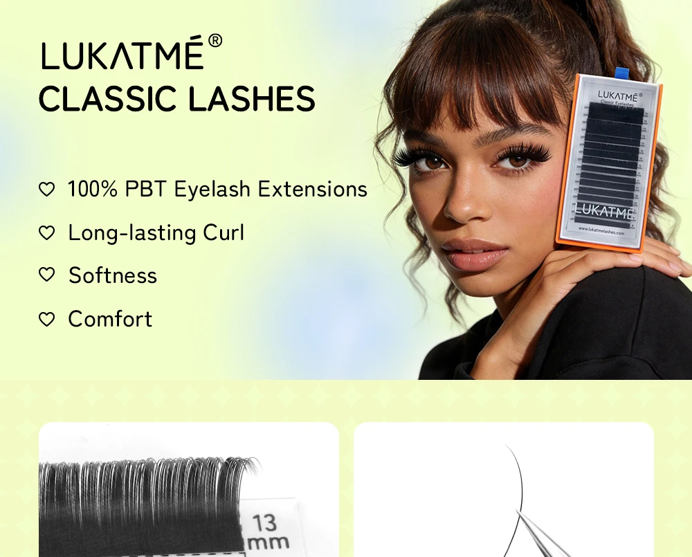 LUKATME Klassische Wimpernverlängerungen Premium Weiche Nerz-Wimpern Einzelne Natürliche Falsche Wimpern Augenvergrößerung Make-up-Tools – Detail 2