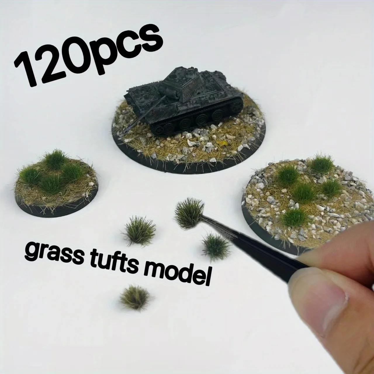 4 ألوان/120tufts نموذج خصلات العشب للمناظر الطبيعية المصغرة ، خصلات العشب النموذجية للباحات خصلات العشب الثابتة #5