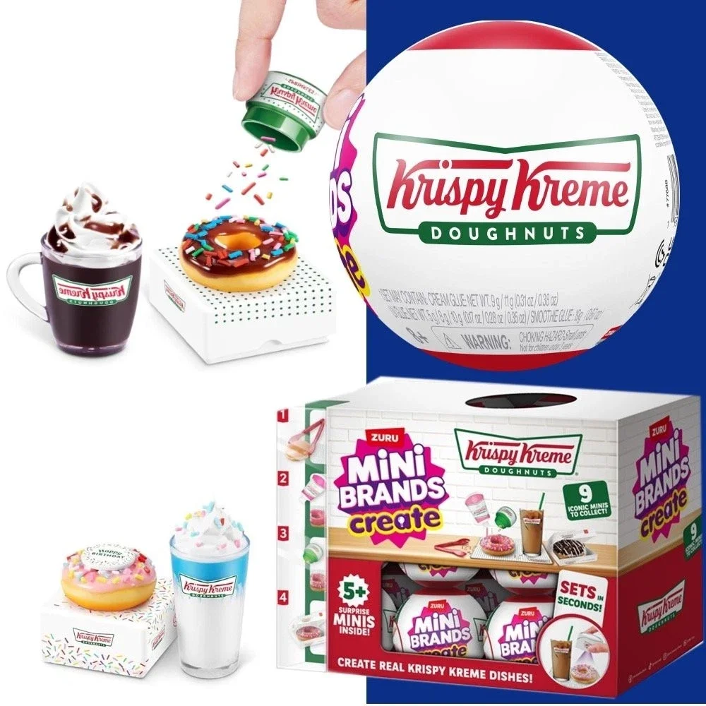 Zuru Mini marcas Krispy Kreme crear serie 1 caja ciega sorpresa juguetes Mini comida Donut comida en miniatura juguetes de embalaje misterioso