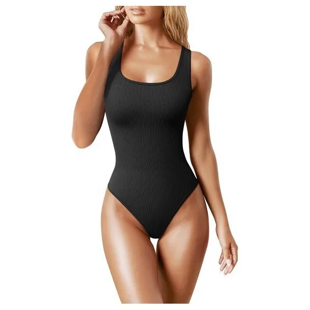Summer Women's Sle Svel Vest Tight One-Piece Clothing Cotton Blend Fabric Low Waist ort Pants Versatile Regular Thi...