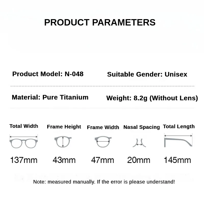 Okrągłe okulary z czystego tytanu luksusowe męskie oprawki do okularów moda damska oprawki do okularów korekcyjnych okulary ultralekkie okulary korekcyjne