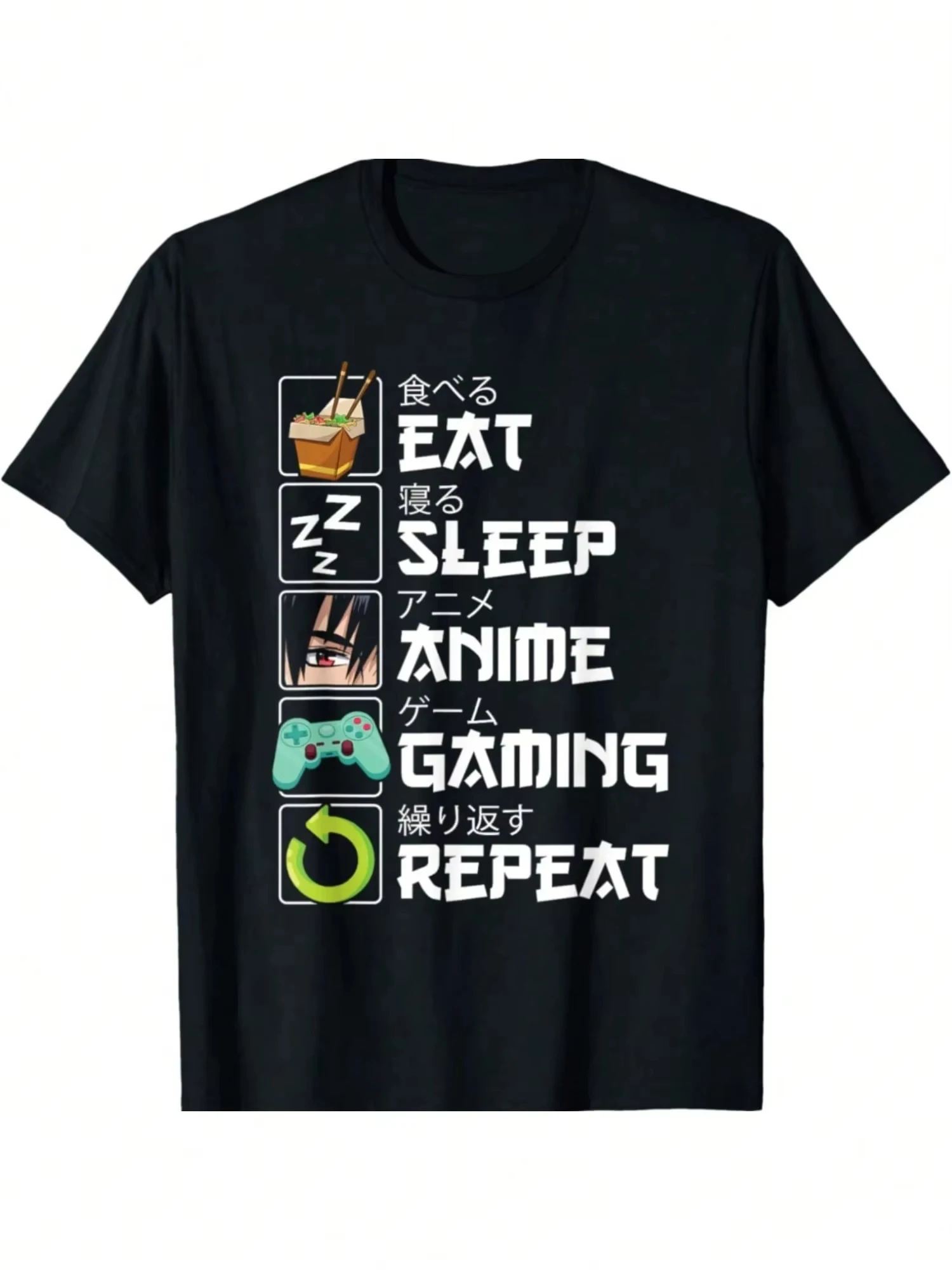 تي شيرت رجالي كاجوال بأكمام قصيرة من القطن - تي شيرت صيفي كلاسيكي مطبوع بنمط BOOS أسود وأبيض سادة #1