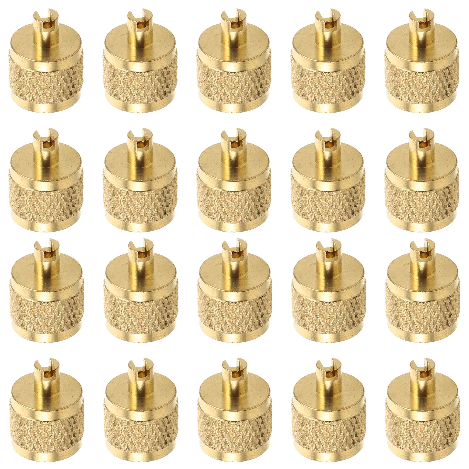 Brass Valve Caps 30 Pack Leakproof Knurled Metal Covers for Automotive HVAC Refrigeration Service Ports