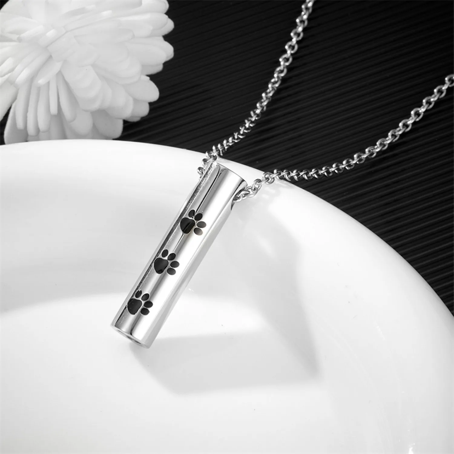 Cremation Necklace - Stainless Steel Ashes Pendant for Human Ash, Memorial Urn Jewelry Keepsake