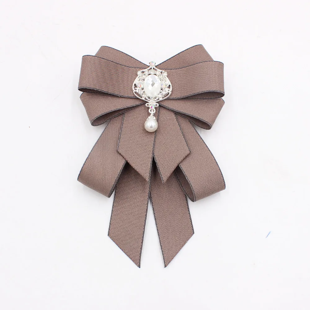 Handgemachte Mode schwarz Band Fliege Strass Kristall Stoff Stoff Luxus Hochzeits kleid britische Schulmädchen Geschenk für Frauen – Detail 7