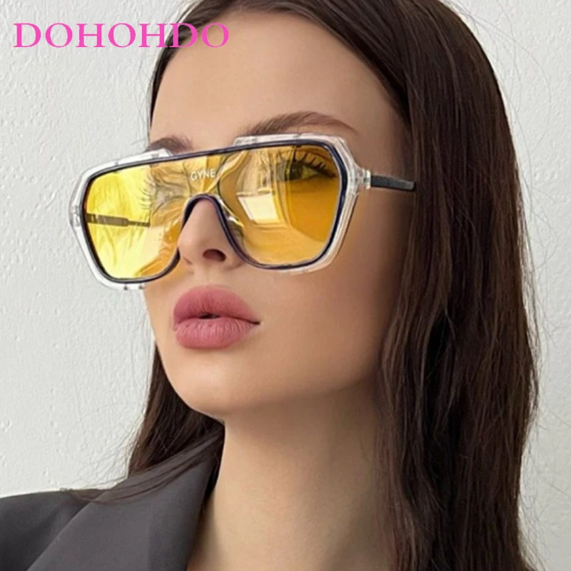 

DOHOHDO Oversized Integrated Sunglasses Women Personality Simple Eyewear Women Fashion Retro Glasses Women Gafas De Sol Mujer